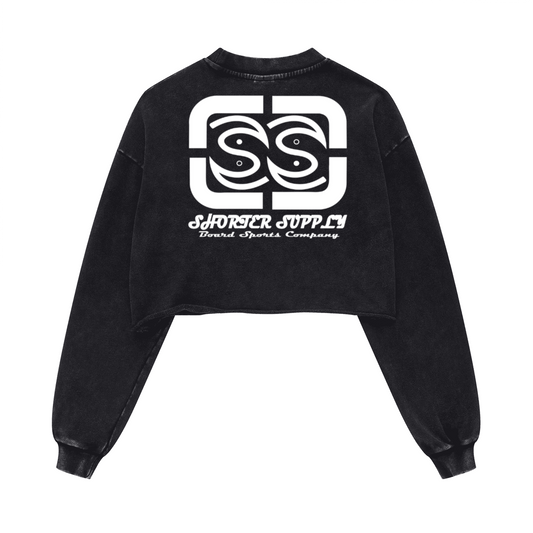 Washed Raw-Edge Cropped Crewneck SS(380GSM)