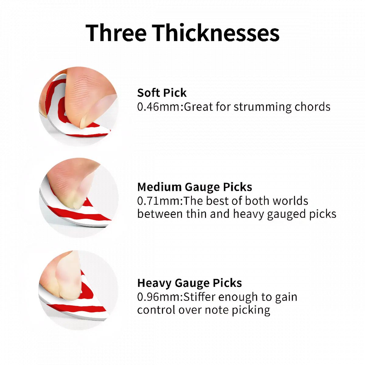 Guitar Picks 6 pcs red white tm