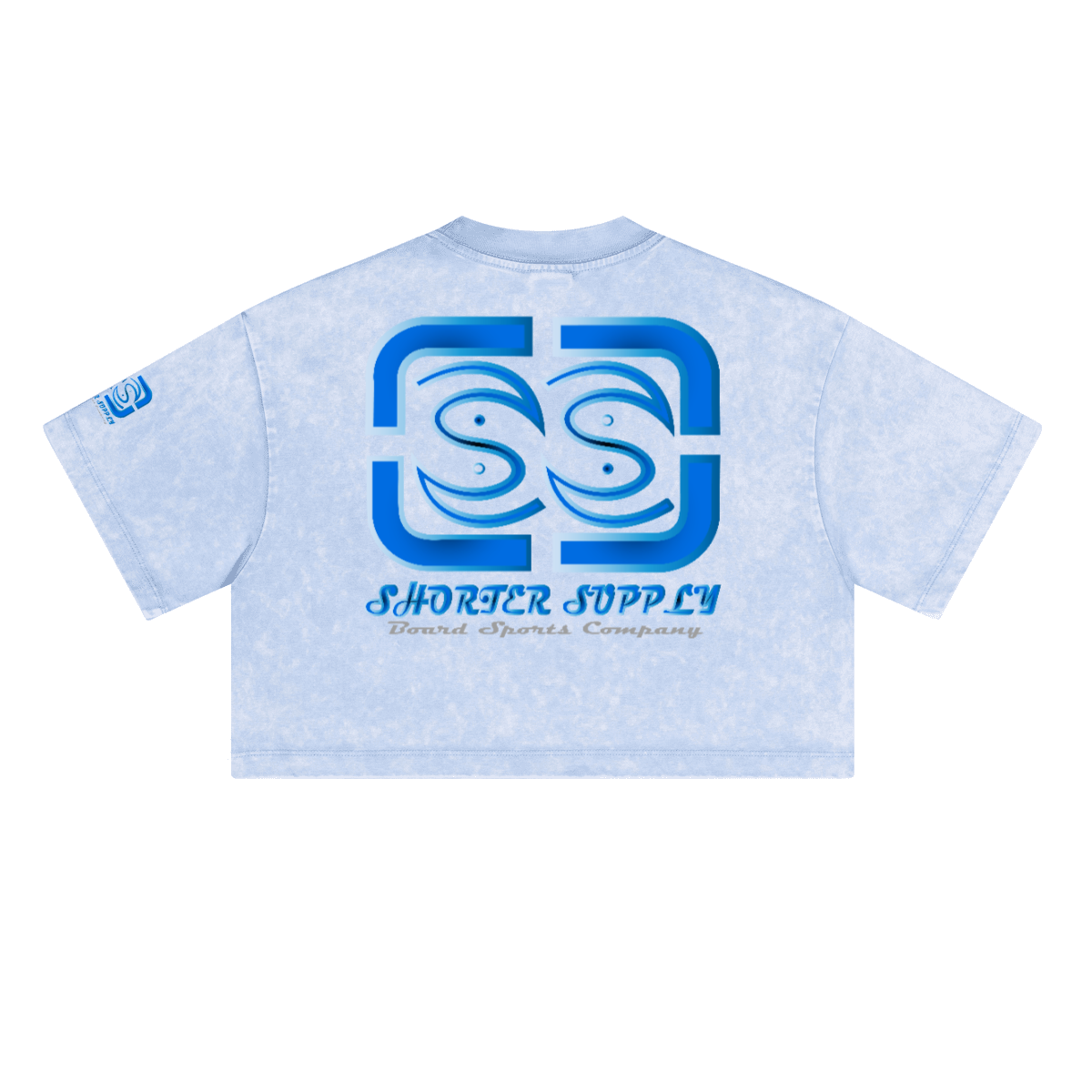 Sunwashed Loose Fit Cropped Crewneck T-shirt(230GSM)