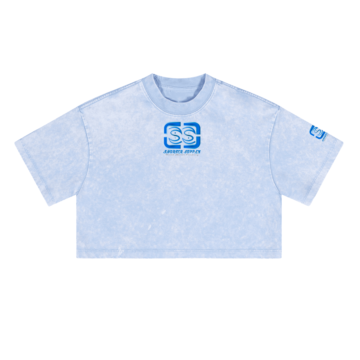 Sunwashed Loose Fit Cropped Crewneck T-shirt(230GSM)