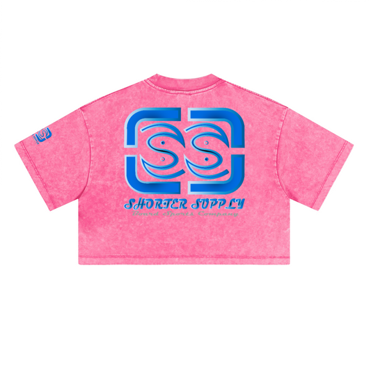 Sunwashed Loose Fit Cropped Crewneck T-shirt(230GSM)