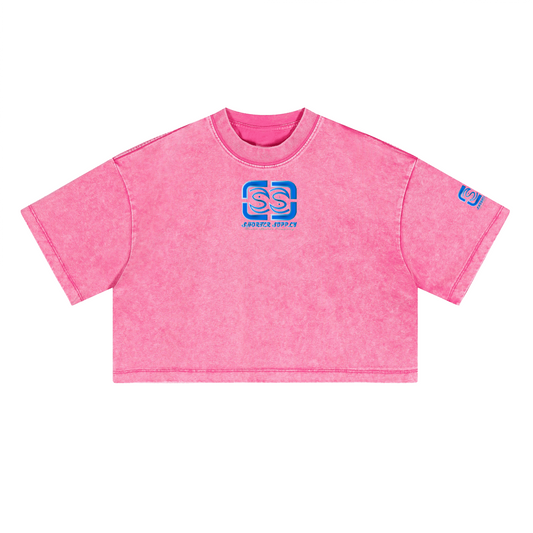 Sunwashed Loose Fit Cropped Crewneck T-shirt(230GSM)