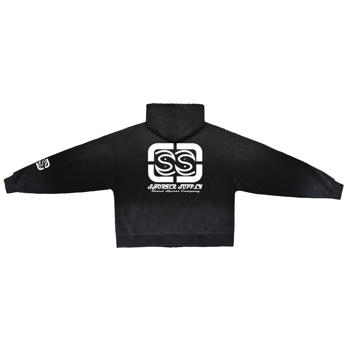 Unisex Sun Washed Distressed SS Zip-Up Hoodie(420GSM)