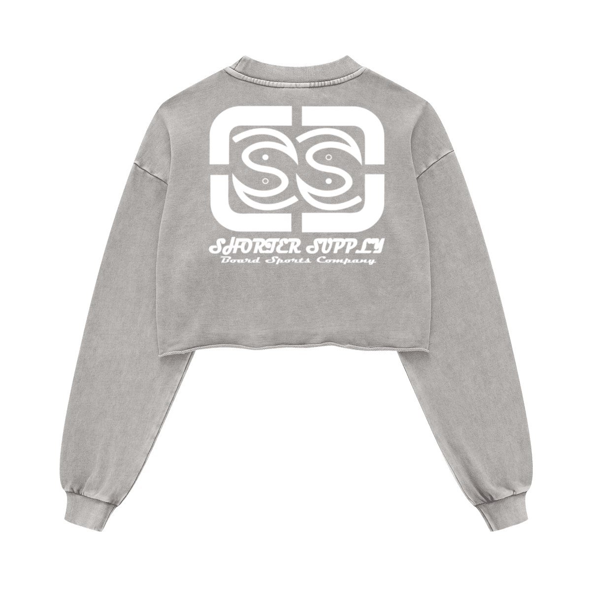 Washed Raw-Edge Cropped Crewneck SS（380GSM）