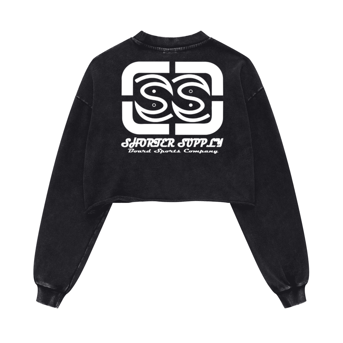 Washed Raw-Edge Cropped Crewneck SS（380GSM）