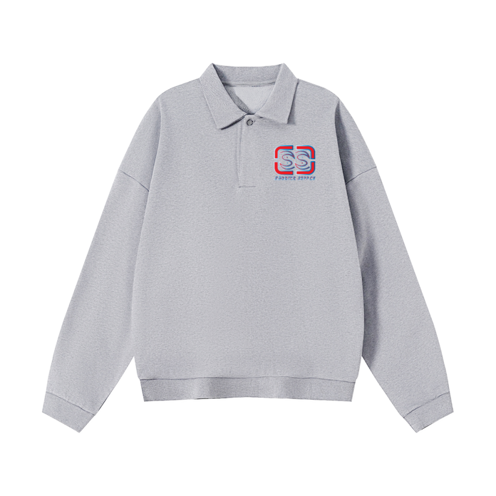 SS Half-Placket Polo Collar Sweatshirt