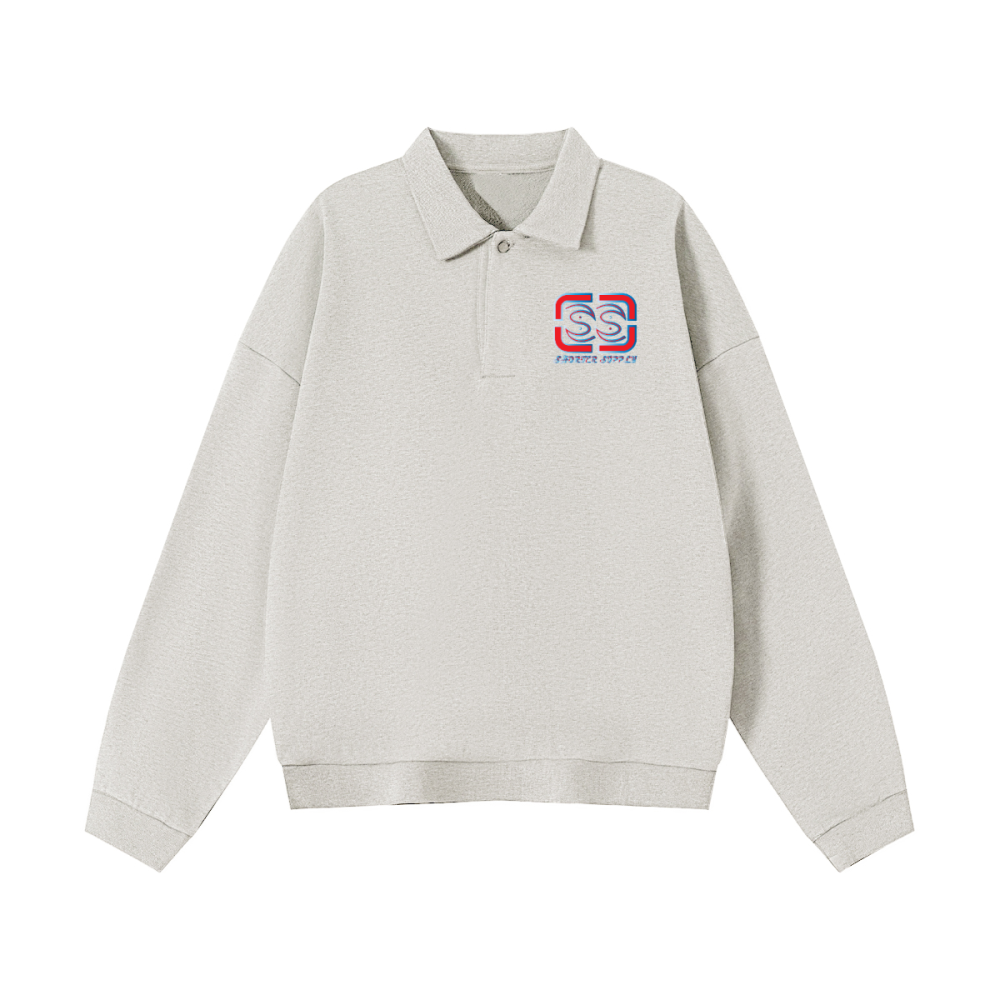 SS Half-Placket Polo Collar Sweatshirt
