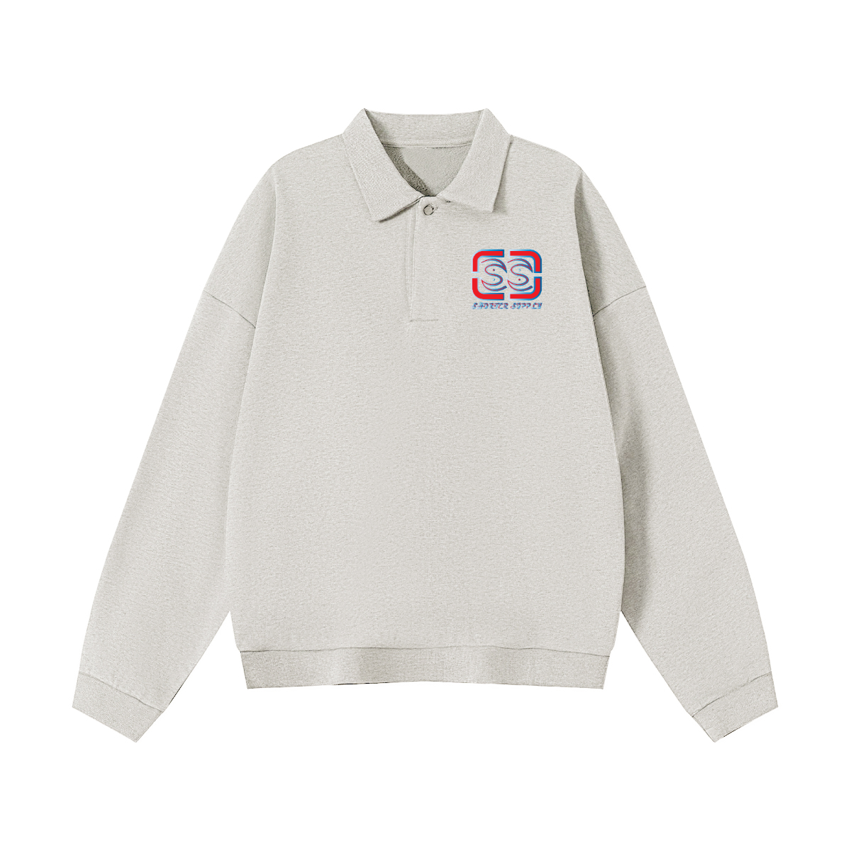 SS Half-Placket Polo Collar Sweatshirt