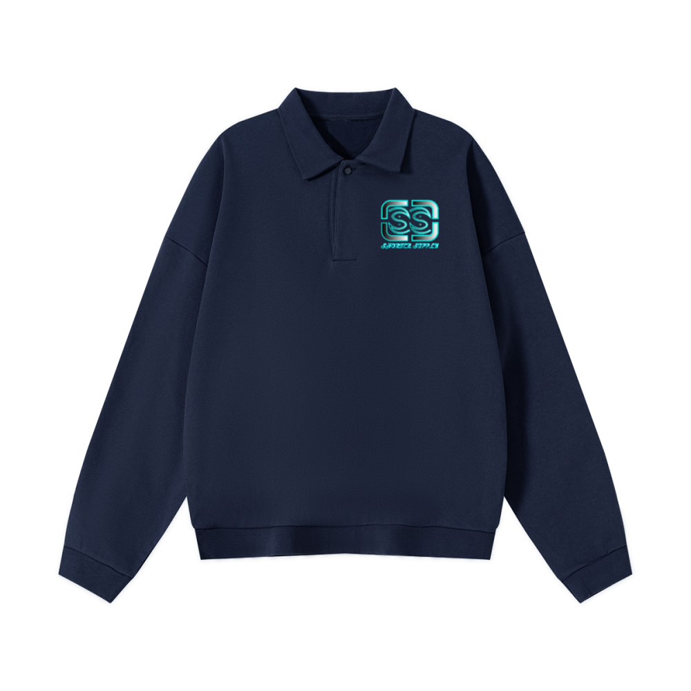 SS Half-Placket Polo Collar Sweatshirt