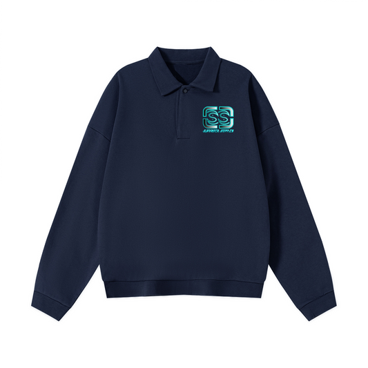 SS Half-Placket Polo Collar Sweatshirt