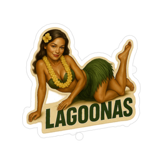 Tropical Die-Cut Sticker for Outdoor Use, Hula Girl Design, Surf Culture Decal, Ideal for Car, Laptop, Bumper & More