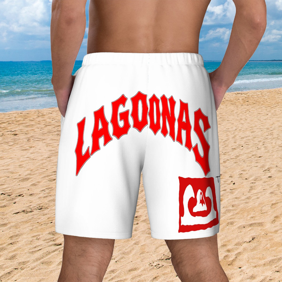 Men's Swim Shorts lagoonascleaned red white tm red lagoonas