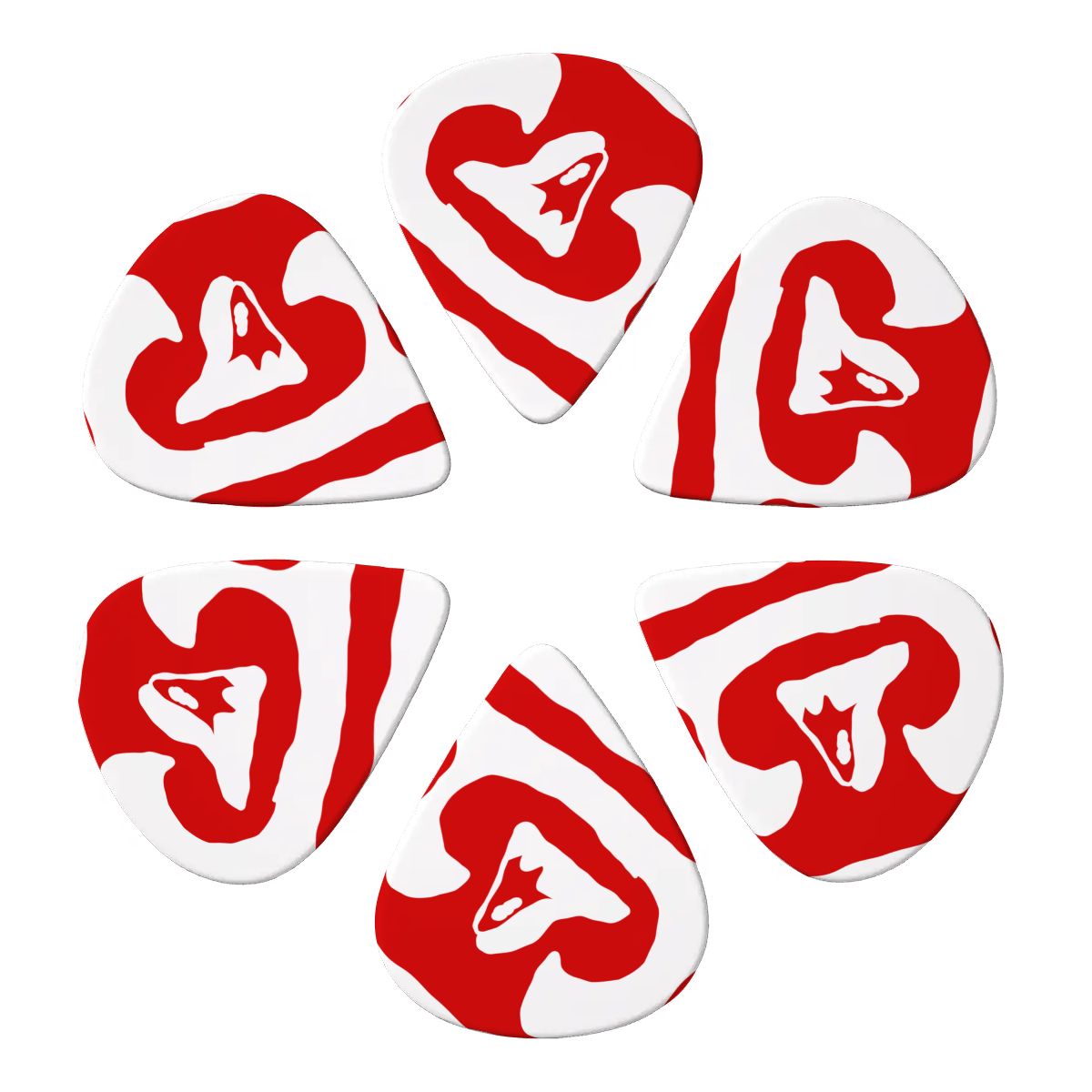 Guitar Picks 6 pcs red white tm